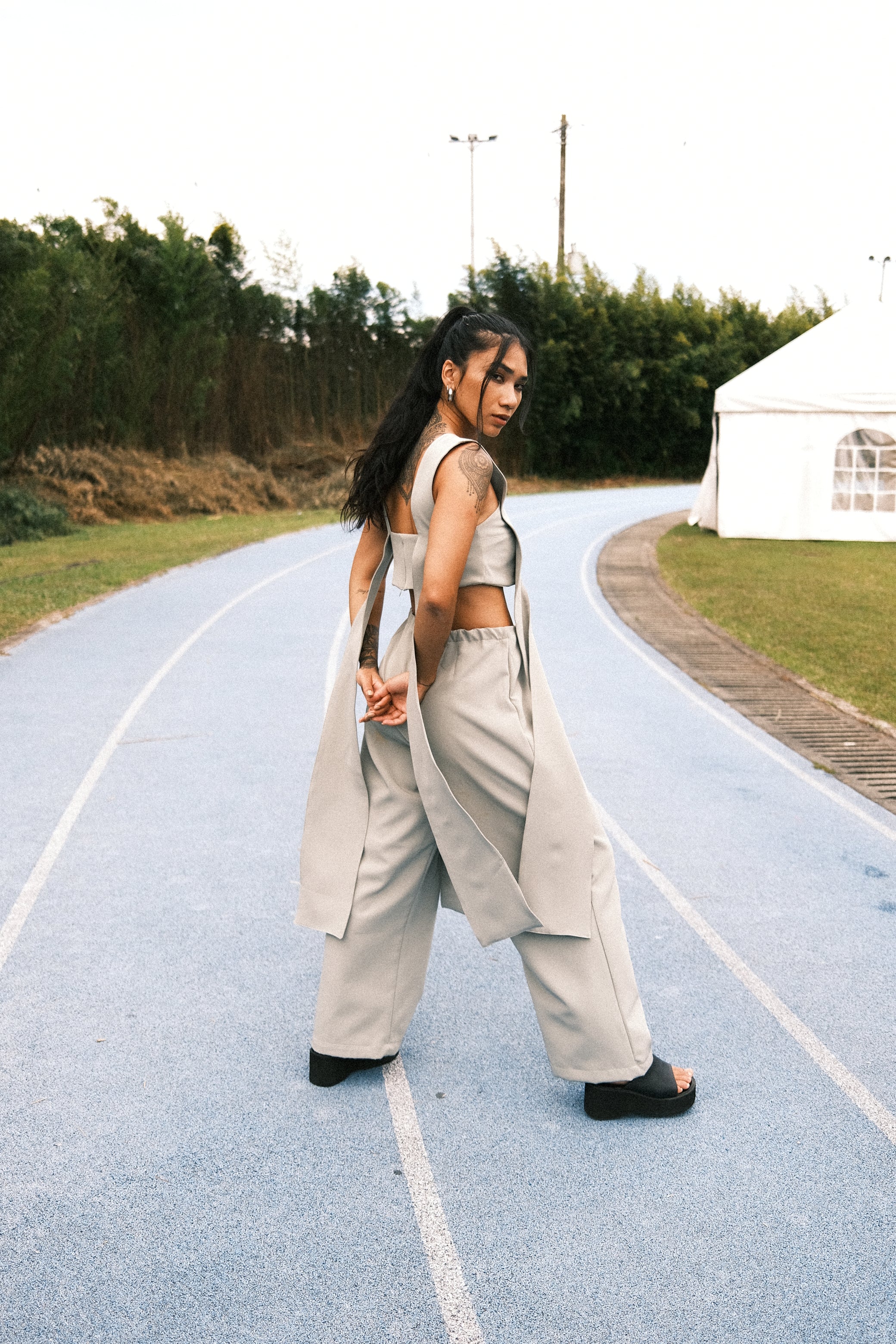 A LITTLE CAOS PANTS IN SAGE