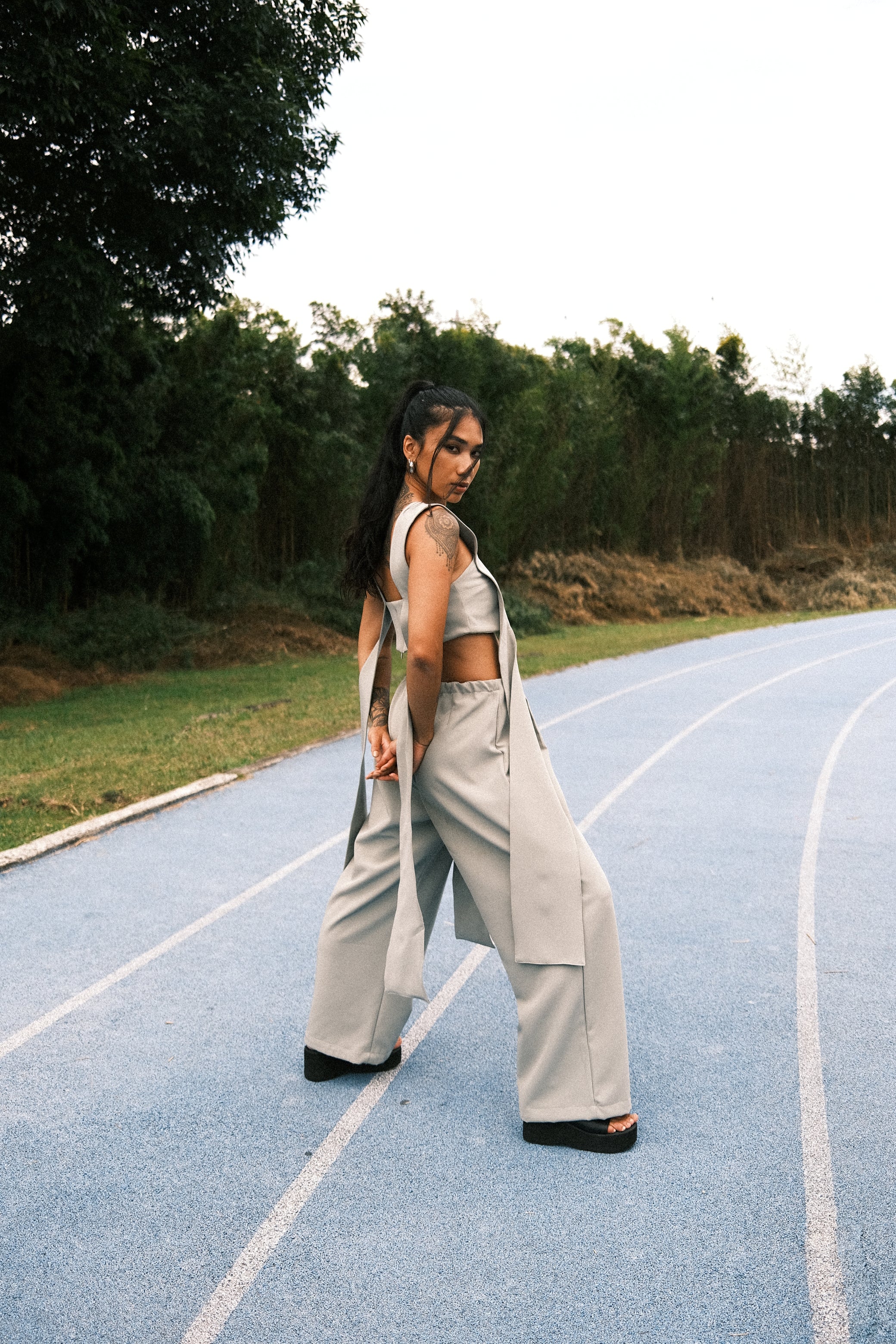 A LITTLE CAOS PANTS IN SAGE