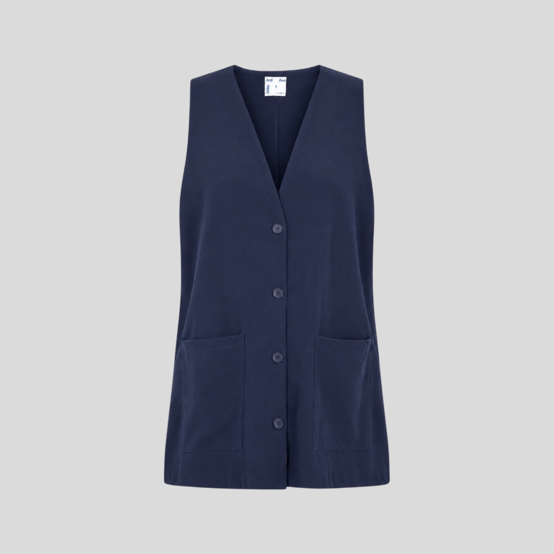 FREE WILL DRESS/VEST IN NAVY