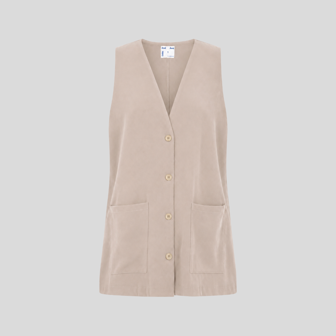FREE WILL DRESS/VEST IN SAND