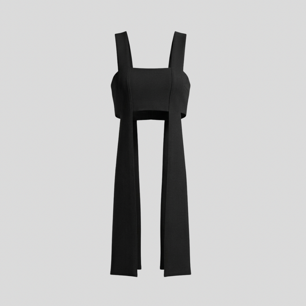 THE DOUBLE TAKE TOP IN BLACK