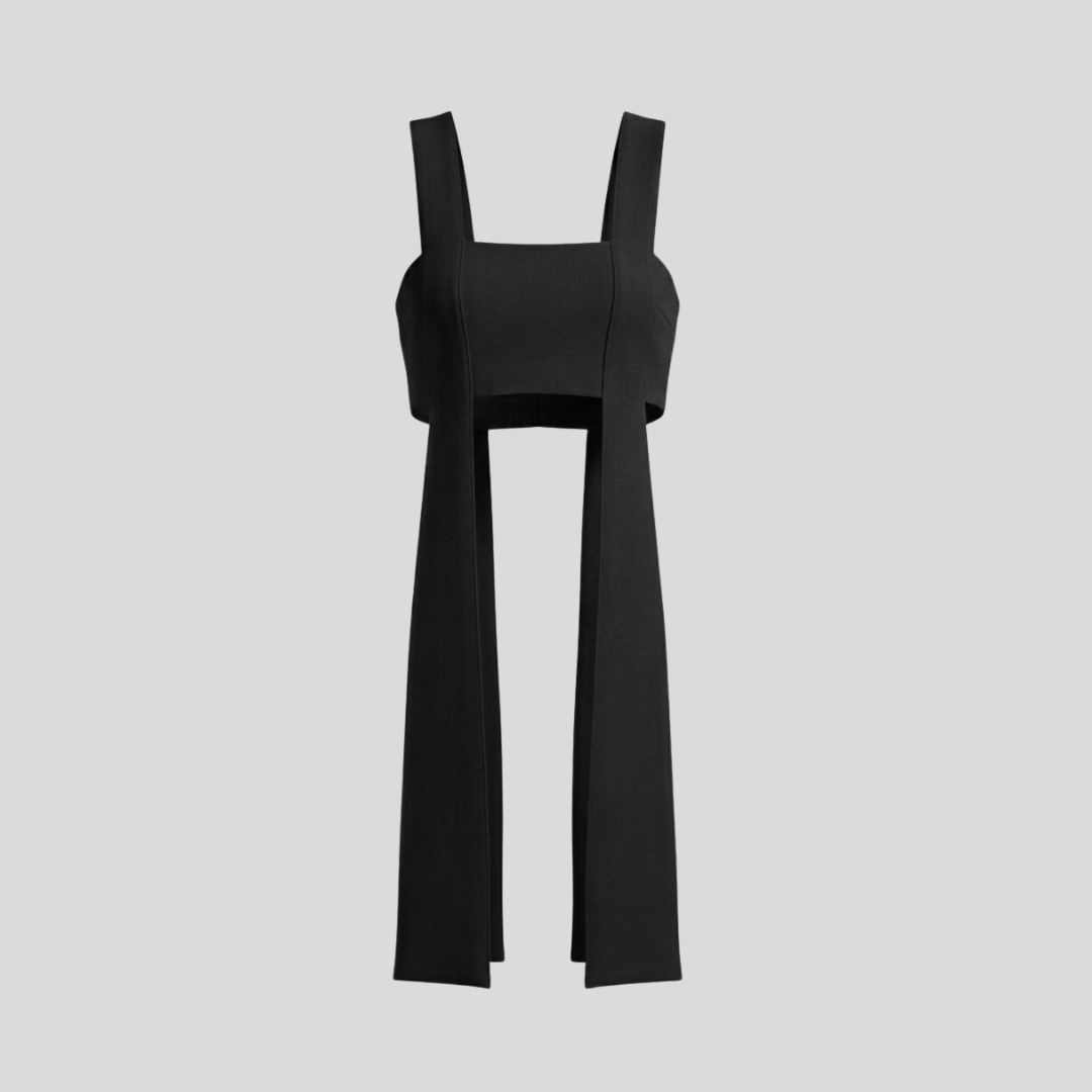 THE DOUBLE TAKE TOP IN BLACK