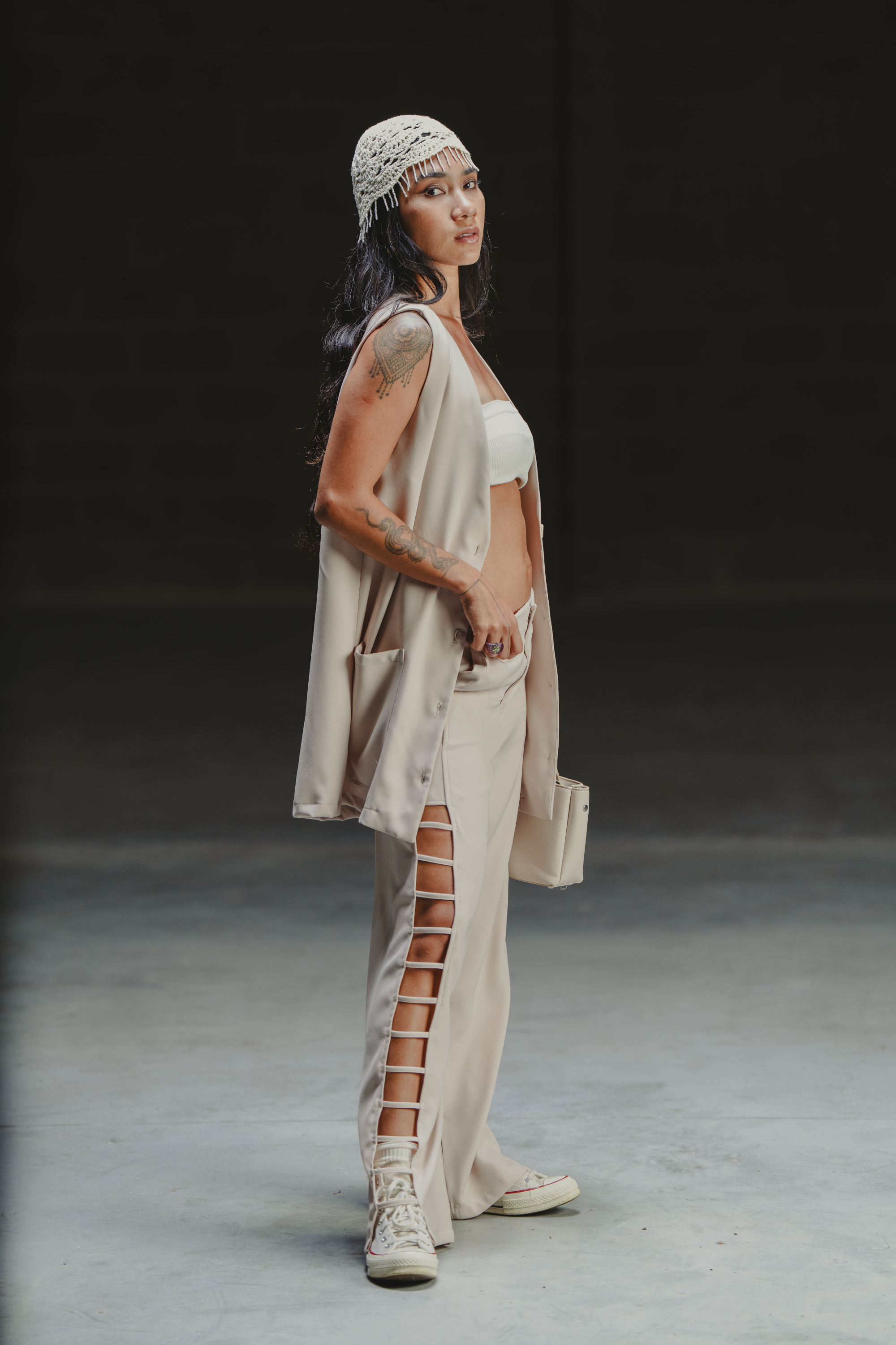 FREE WILL DRESS/VEST IN SAND