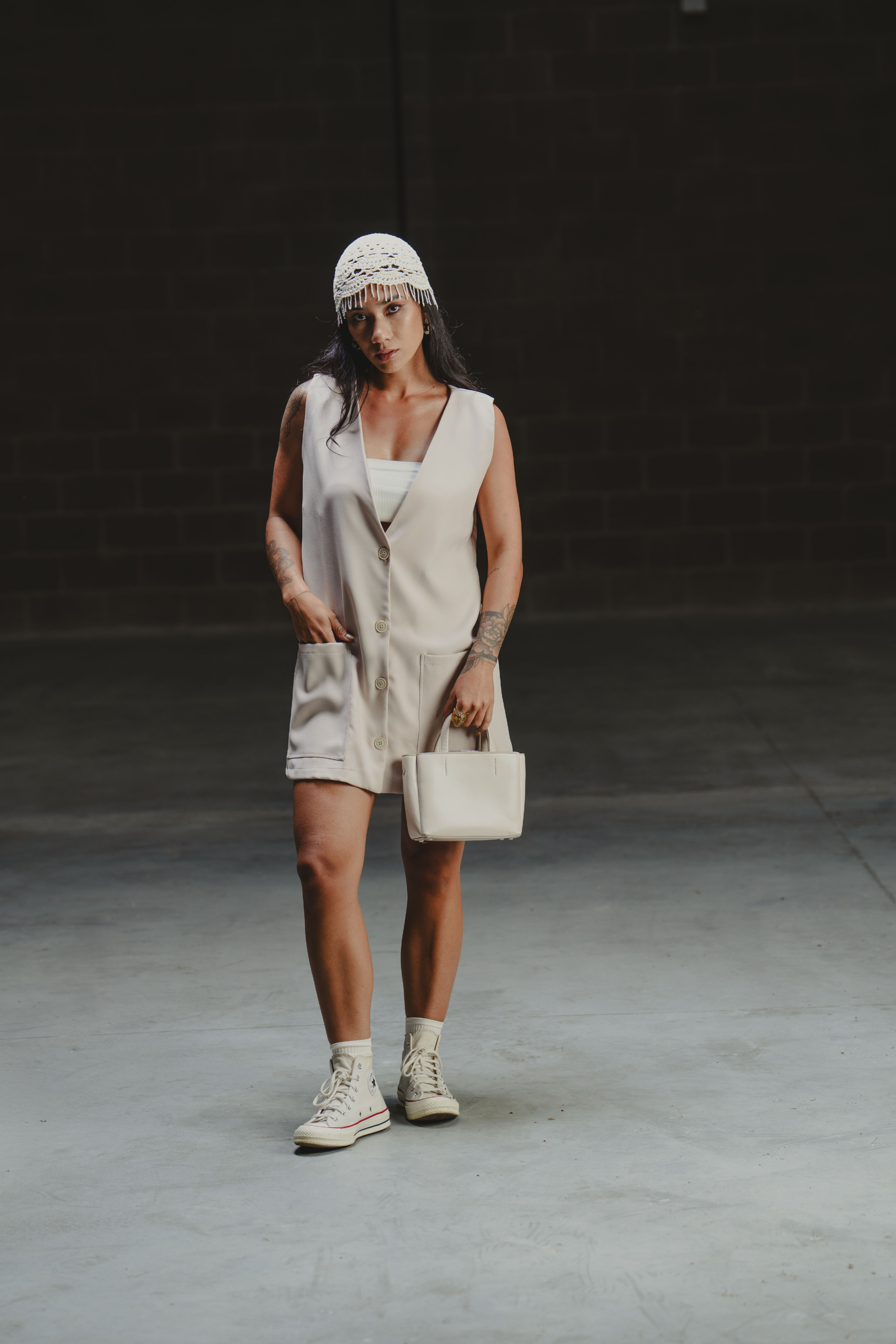 FREE WILL DRESS/VEST IN SAND