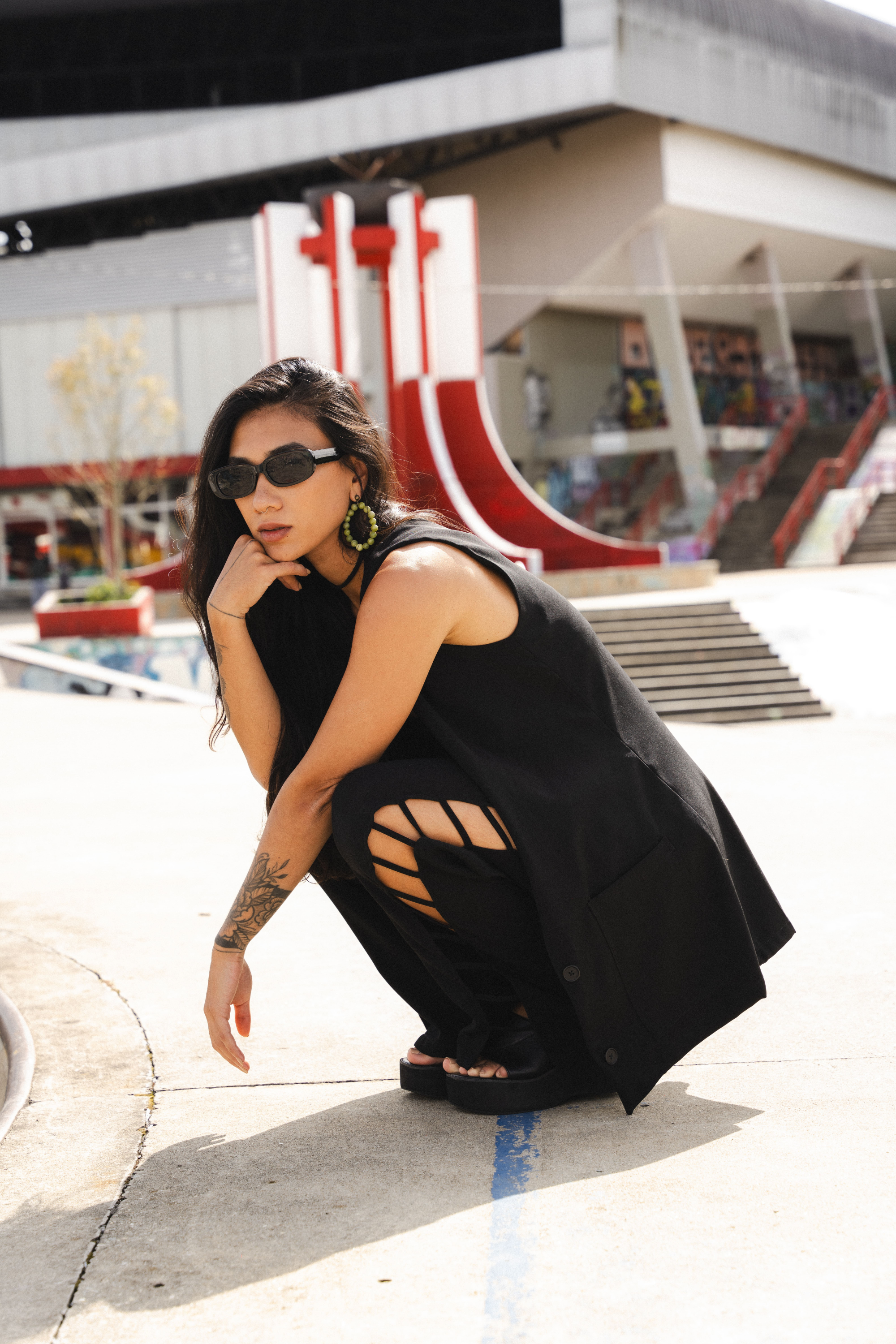 FREE WILL DRESS/VEST IN BLACK