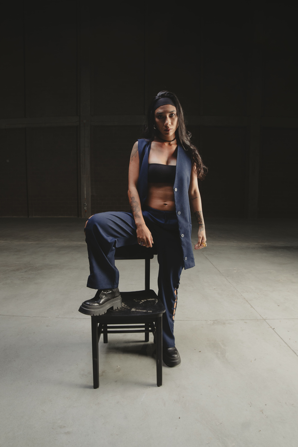 FREE WILL DRESS/VEST IN NAVY
