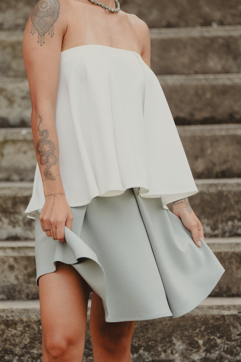 STATE OF AWE TOP/SKIRT IN SAGE