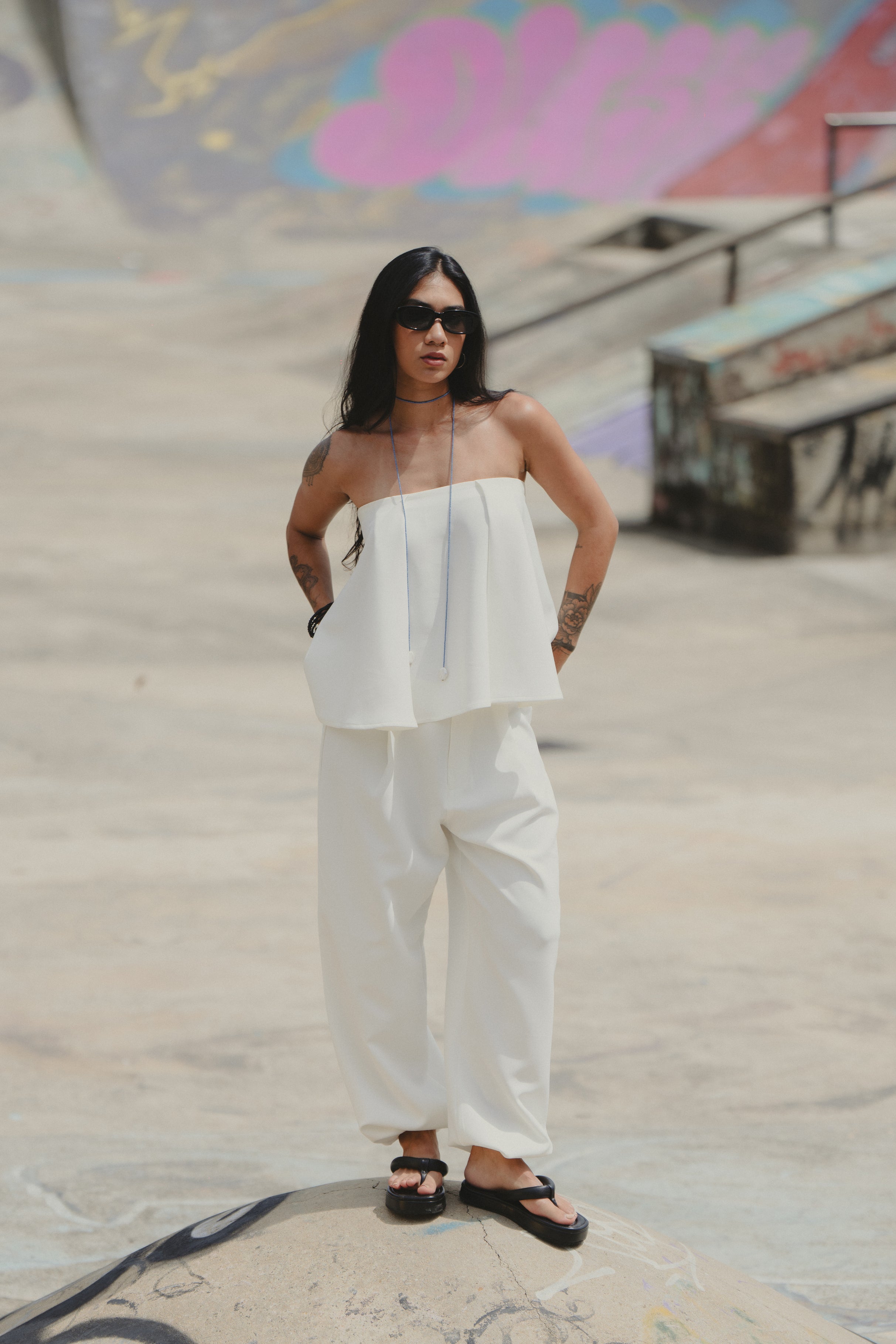 STATE OF AWE TOP/SKIRT IN IVORY