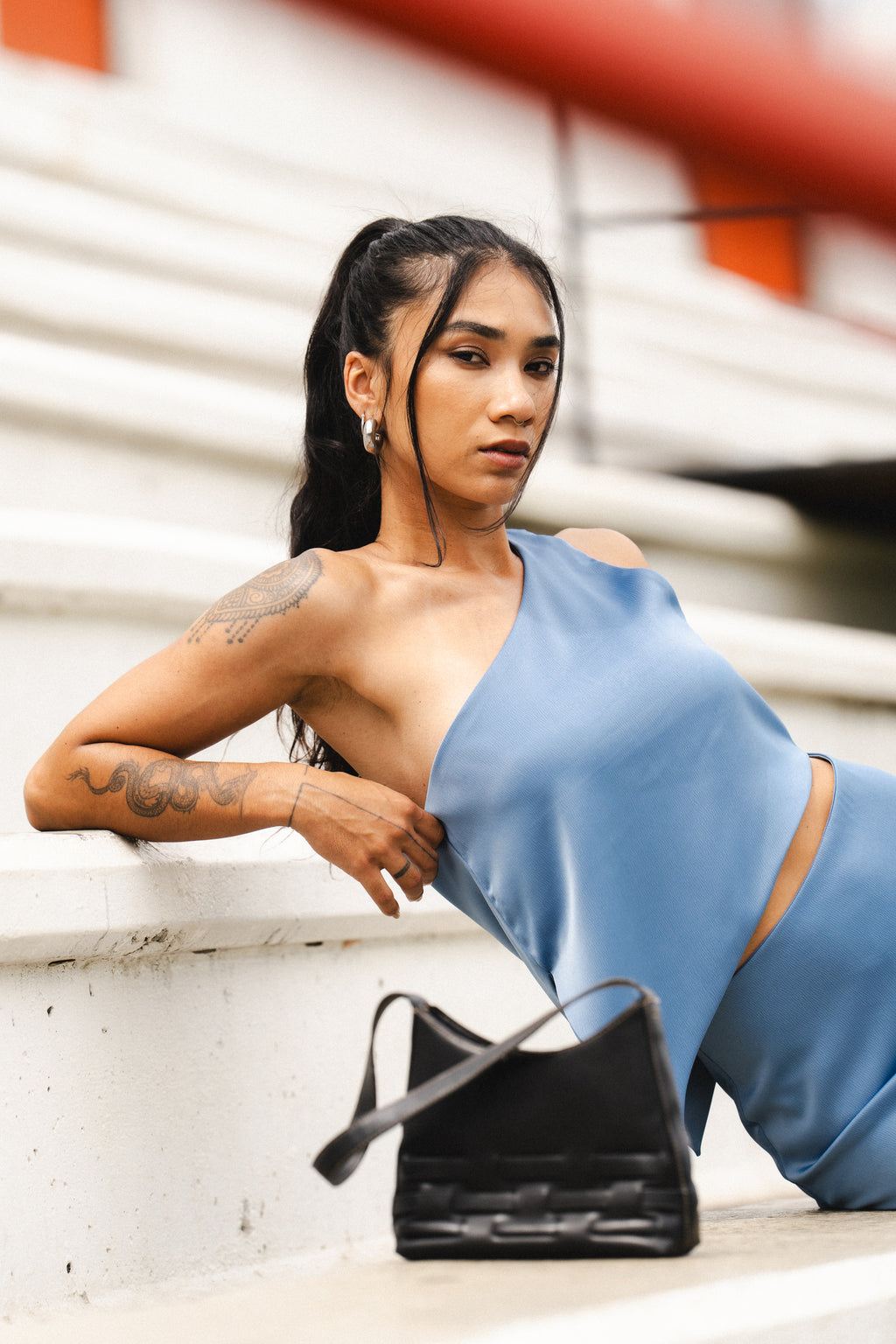 INNER PULSE TOP IN BLUESTONE