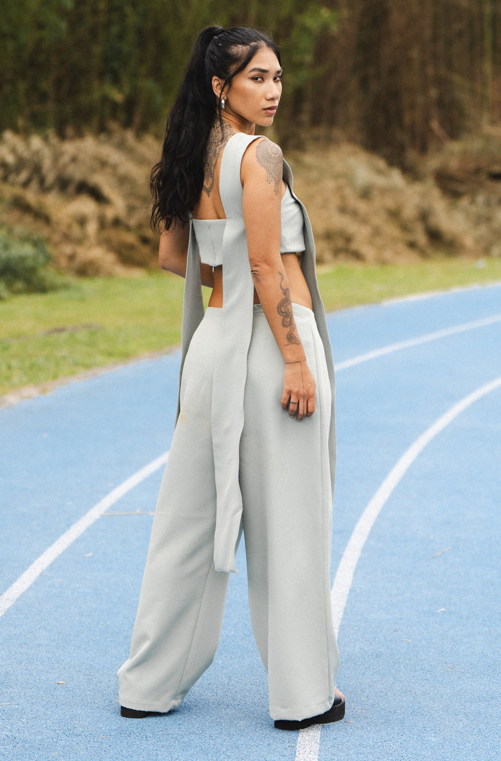 A LITTLE CAOS PANTS IN SAGE