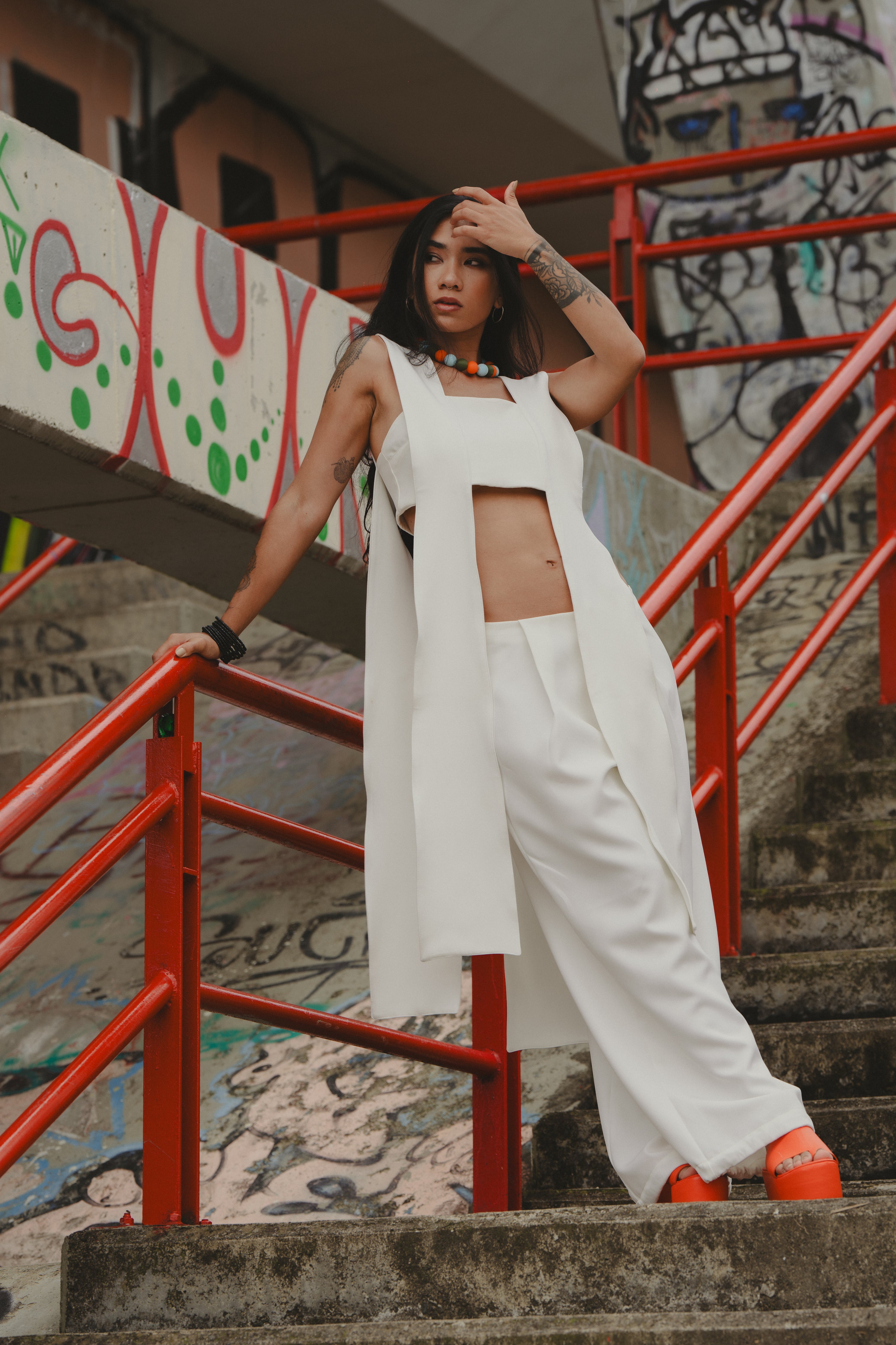 A LITTLE CAOS PANTS IN IVORY