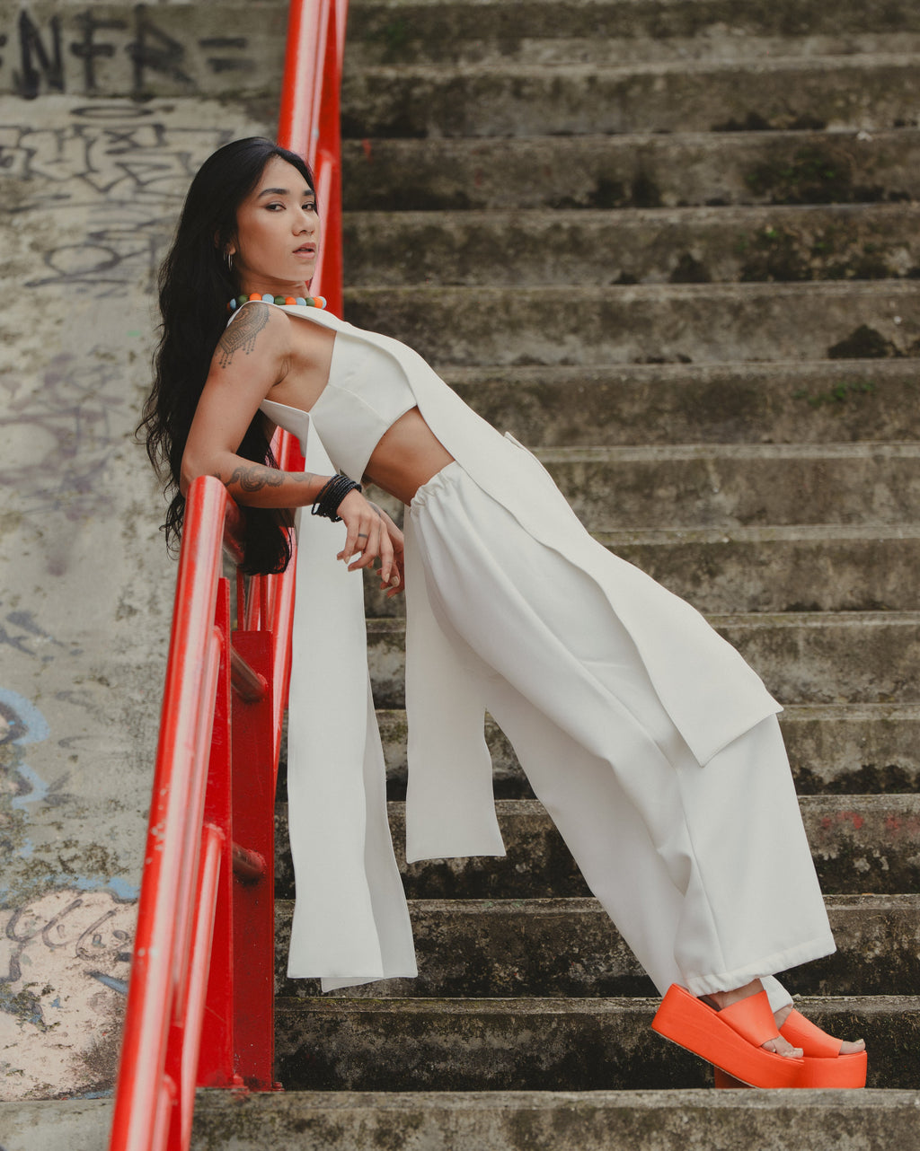 A LITTLE CAOS PANTS IN IVORY