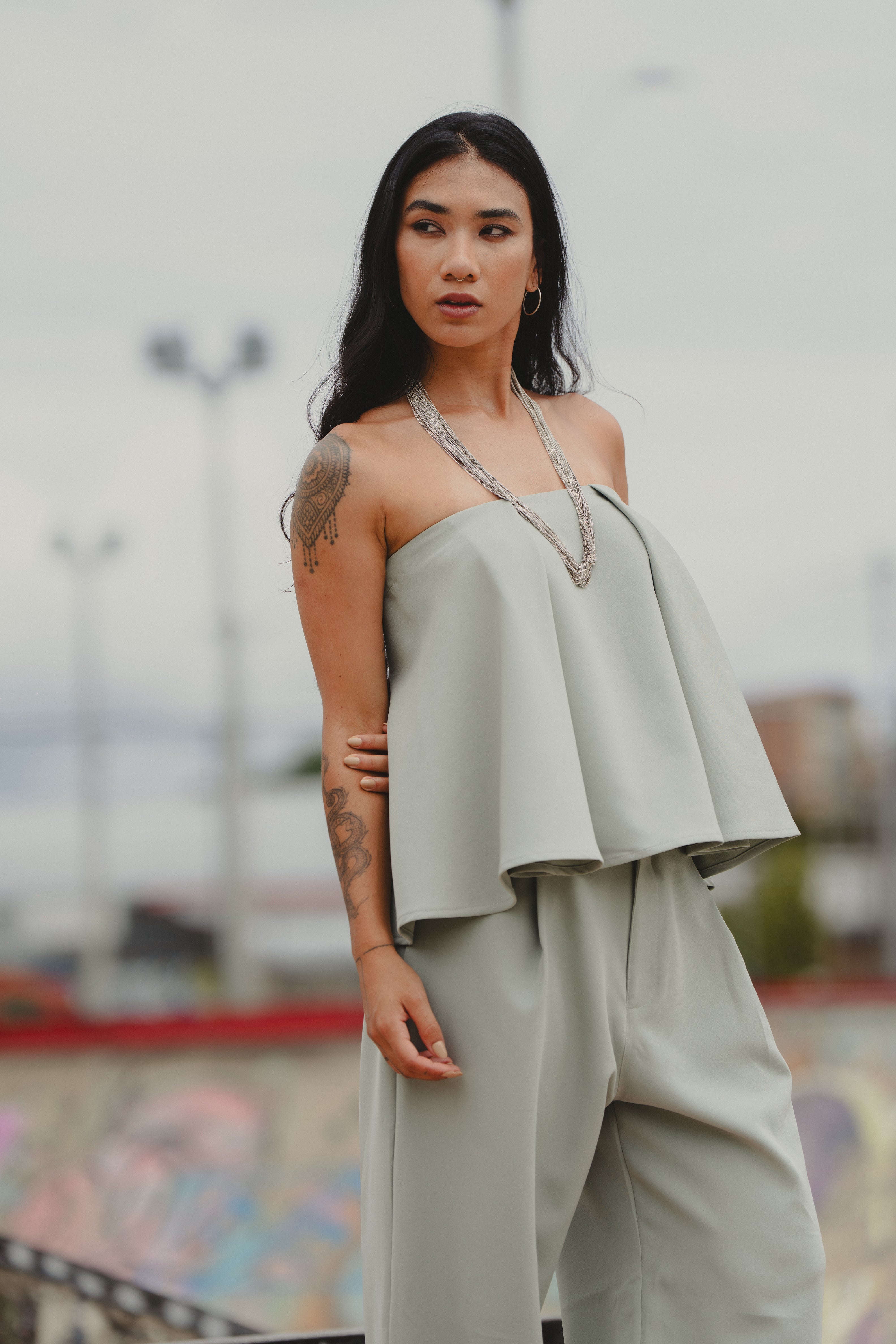 STATE OF AWE TOP/SKIRT IN SAGE